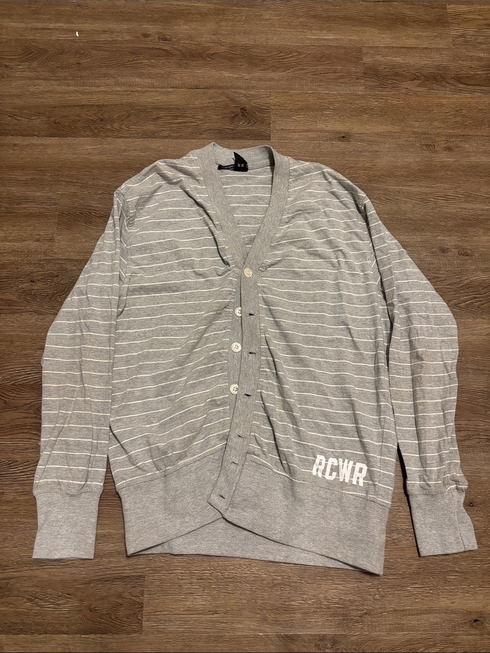 men’s gray and white cardigan
